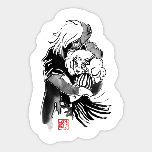 captain harlock and candy Sticker by pechane